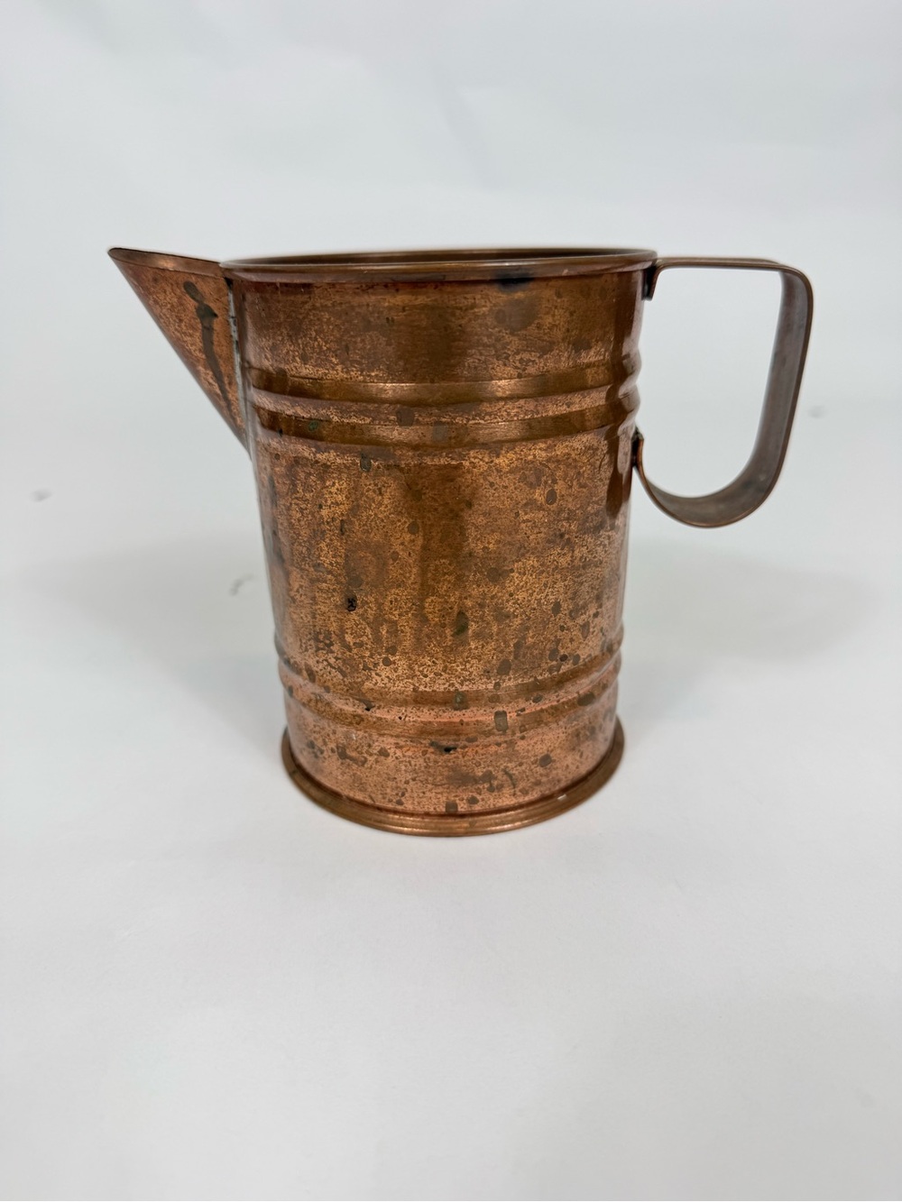 Vintage Hammered Copper Pitcher Jug - Rustic Copper Finish Patina 5”